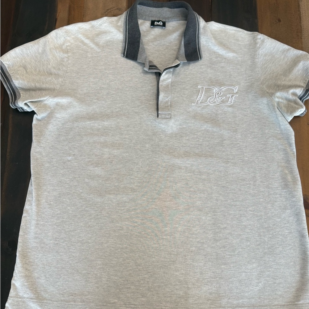 Dolce & Gabbana Light Gray Polo Shirt Size XXL Size 54